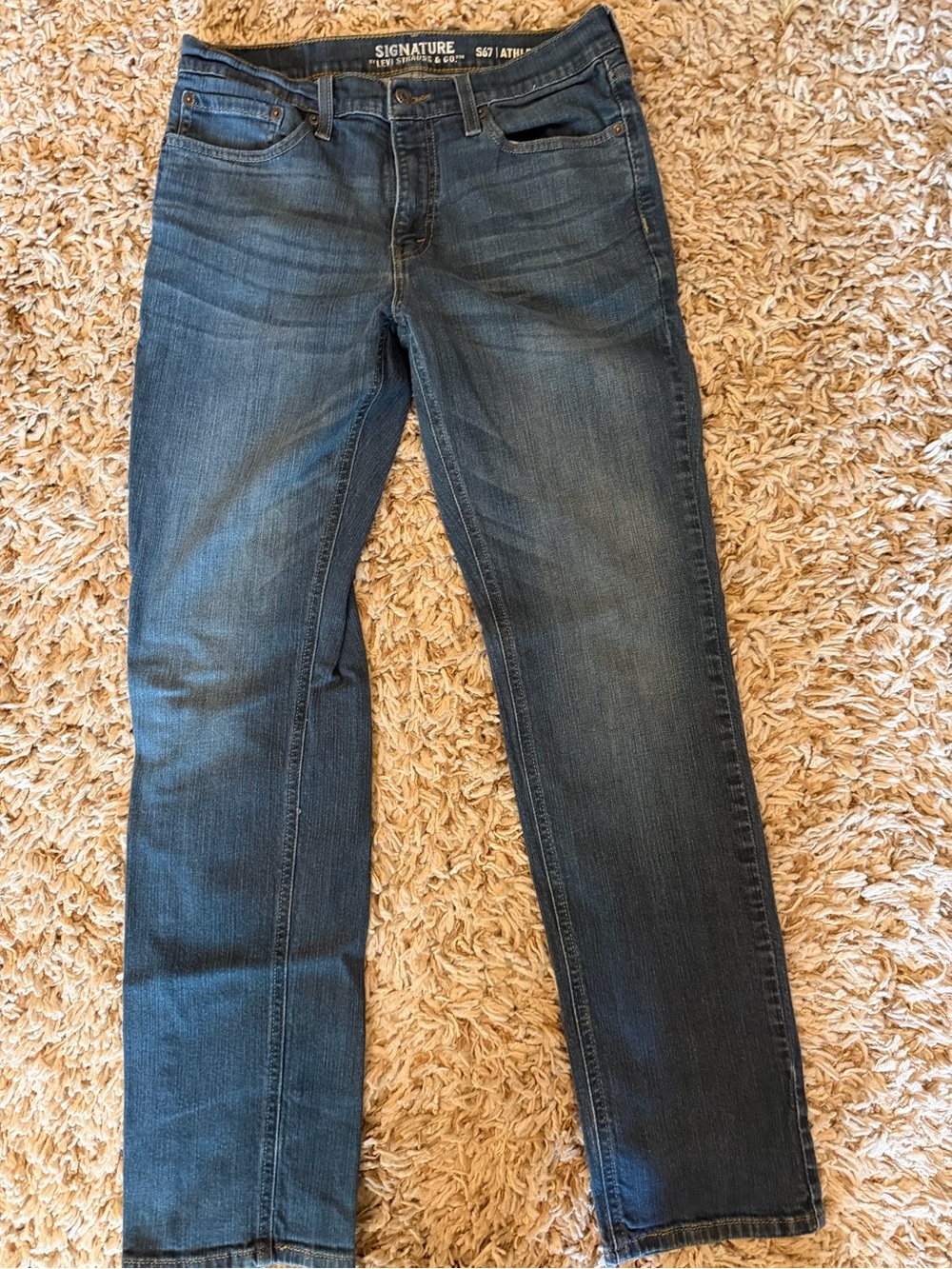 Signature Men’s Straight Jeans in Dark Blue Wash